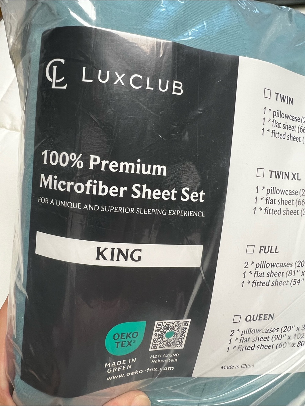 King Microfiber Sheet Set in Teal